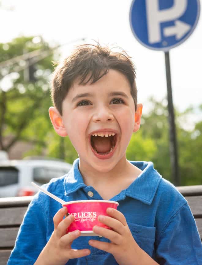 Happy boy with ice cream
