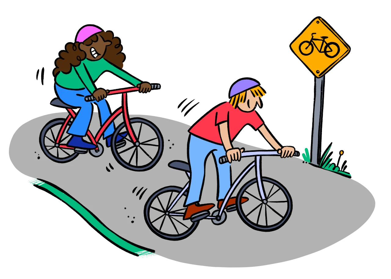 Illustration of bicyclists